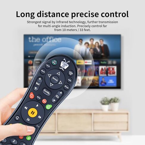 Replacement Remote Control fit for TiVo MEDIACOM Roamio SMLD-00266-000, URC-7020BC0-0626-R, RC30 1-1, C174901 (Black) in Kuwait