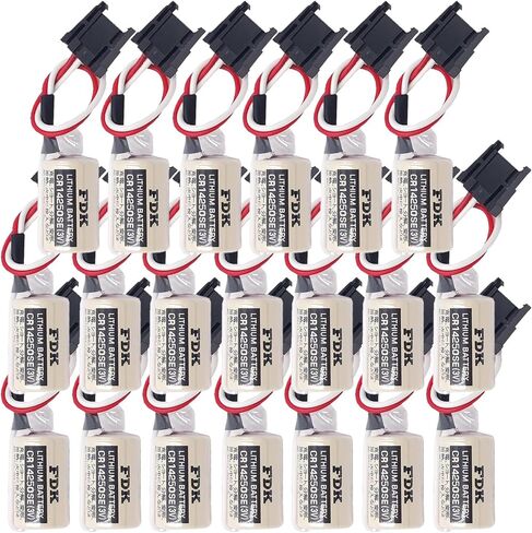 (20Pcs) CR14250SE 1/2AA 3V 1000mAh PLC Battery for FDK 1747-BA Backup Power Supply with Black Plug in Kuwait