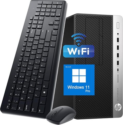 كمبيوتر مكتبي HP EliteDesk 705 G4 Mini Tower، كمبيوتر MT Computer AMD Ryzen™ 3 PRO 2200G، ذاكرة الوصول العشوائي 16 جيجابايت، 512 جيجابايت SSD، DisplayPort، RJ-45، WiFi، Bluetooth، Windows 11 Pro (متجدد) in Kuwait