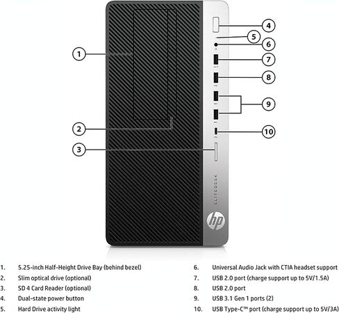 كمبيوتر مكتبي HP EliteDesk 705 G4 Mini Tower، كمبيوتر MT Computer AMD Ryzen™ 3 PRO 2200G، ذاكرة الوصول العشوائي 16 جيجابايت، 512 جيجابايت SSD، DisplayPort، RJ-45، WiFi، Bluetooth، Windows 11 Pro (متجدد) in Kuwait