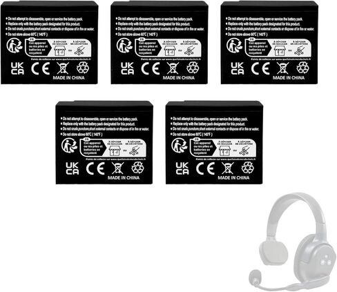 5 Pack Battery Replacement for Eartec Hub Systems HUB Ultralite - LX600LI Battery (3.7V, 810mAh, Li-ion) in Kuwait