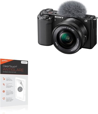 واقي شاشة BoxWave متوافق مع هاتف Sony ZV-E10 - ClearTouch مضاد للتوهج (عبوتان)، غلاف غشاء غير لامع مضاد لبصمات الأصابع in Kuwait