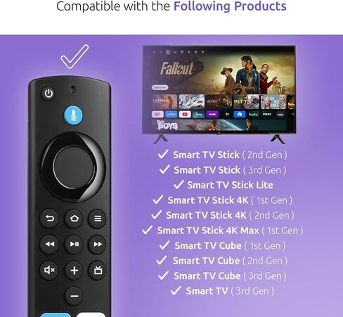 استبدال جهاز التحكم عن بعد متوافق مع Fire-Smart-TVs Stick 4K (الجيل الأول / الثاني)، Cube (الأول / الثاني / الثالث) & Stick 4K Max، جهاز التحكم عن بعد FireStick البديل (الجيل الثاني / الجيل الثالث / Lite / HD) مع البحث الصوتي in Kuwait