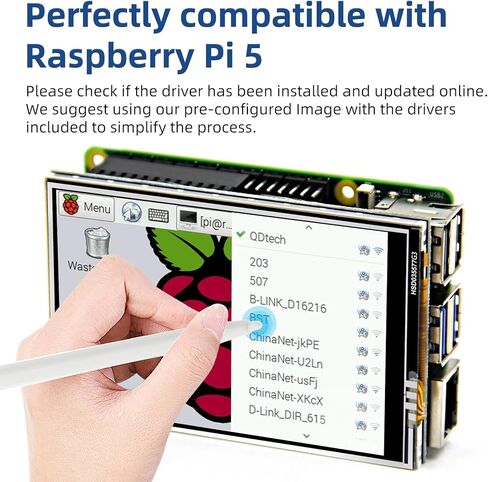 شاشة لمس 3.5 بوصة، لوحة عرض TFT LCD SPI مقاس 480x320 لـ Raspberry Pi 5/4B/3B+/3B/2B/B+/B (بدون HDMI) in Kuwait