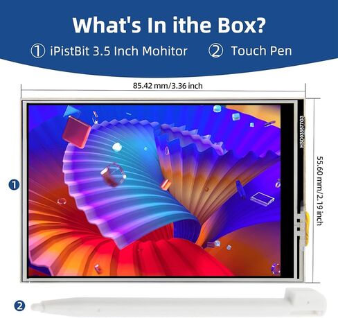 شاشة لمس 3.5 بوصة، لوحة عرض TFT LCD SPI مقاس 480x320 لـ Raspberry Pi 5/4B/3B+/3B/2B/B+/B (بدون HDMI) in Kuwait
