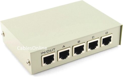 CablesOnline Compact 4-Way RJ45 Ethernet Network Push Button Metal Mini Switch Box (SB-035P) in Kuwait