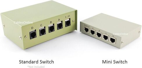 CablesOnline Compact 4-Way RJ45 Ethernet Network Push Button Metal Mini Switch Box (SB-035P) in Kuwait