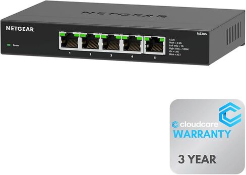 NETGEAR MS305 5-Port Multi-Gigabit 2.5G Ethernet 𝐒𝐰𝐢𝐭𝐜𝐡 | Unmanaged | Cloud Care's 3-Year Warranty SupportPlus Included in Kuwait