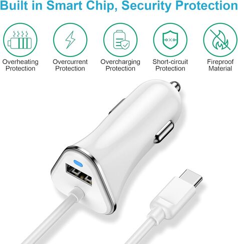 Pixel 10a 10 Pro XL Car Charger for Google Pixel 10, 10 Pro, 10 Pro Fold, 3.4A Fast Car Charger Adapter with USB C 3FT Cable for 9, 9 Pro XL Fold, 8 7 6 Pro 5 4 3 2 XL 9a 8a 7a 6a 5a 4a 3a in Kuwait