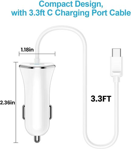 Pixel 10a 10 Pro XL Car Charger for Google Pixel 10, 10 Pro, 10 Pro Fold, 3.4A Fast Car Charger Adapter with USB C 3FT Cable for 9, 9 Pro XL Fold, 8 7 6 Pro 5 4 3 2 XL 9a 8a 7a 6a 5a 4a 3a in Kuwait