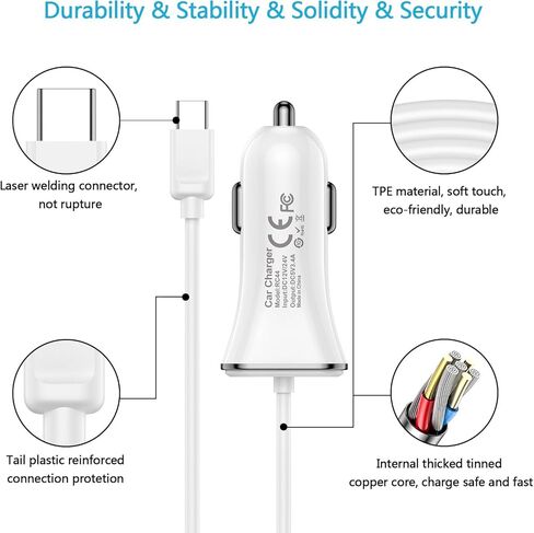 Pixel 10a 10 Pro XL Car Charger for Google Pixel 10, 10 Pro, 10 Pro Fold, 3.4A Fast Car Charger Adapter with USB C 3FT Cable for 9, 9 Pro XL Fold, 8 7 6 Pro 5 4 3 2 XL 9a 8a 7a 6a 5a 4a 3a in Kuwait