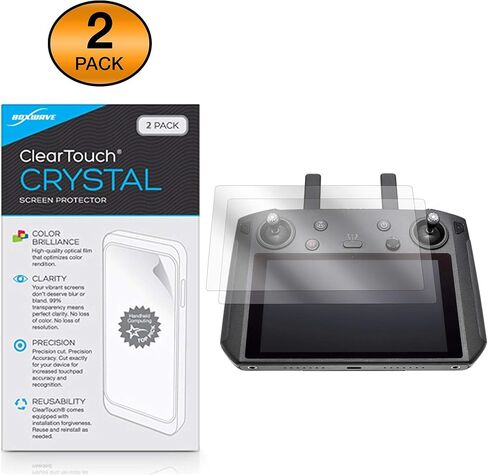 واقي شاشة BoxWave متوافق مع وحدة التحكم الذكية DJI - ClearTouch Crystal (عبوتان)، غلاف فيلم HD - واقي من الخدوش in Kuwait