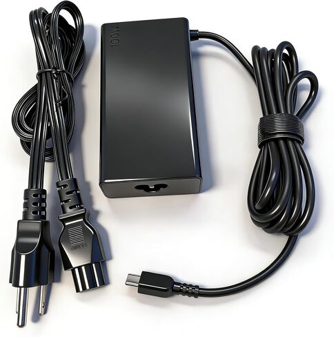 100W USB Type-C Laptop Charger 20V 5A AC Adapter Compatible with Lenovo Legion Go S Yoga Pro 9i Slim 7 9 IdeaPad Pro 5 7 9 ThinkBook 14 16 14p ThinkPad P16s T16 T15 E16 E14 L15 in Kuwait