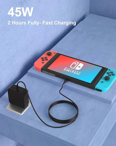 45W Charger for Nintendo Switch OLED,Lite Steam Deck Support TV Mode Xbox Controller Fast Charging USB-C 20V 2.25A with 6FT Adapter Power Cord in Kuwait