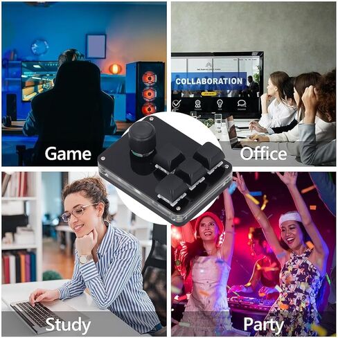 4 مفاتيح 1 زر لوحة المفاتيح RGB ضوء مفاتيح ماكرو قابلة للبرمجة مفتاح أزرق اتصال كابل البيانات لوحة مفاتيح صغيرة التوصيل والتشغيل للاجتماع/الألعاب in Kuwait