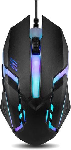 Wired Gaming Mouse, Black, RGB LED Lighting, USB, Ergonomic Design for PC and Laptop in Kuwait