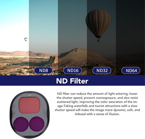 Vikye ND/CPL Filter Set Compatible with 4 Pro Drone, 3 Pack ND8 ND16 CPL Adjustable Circular Polarizing Multi Coated HD Optical Glass in Kuwait