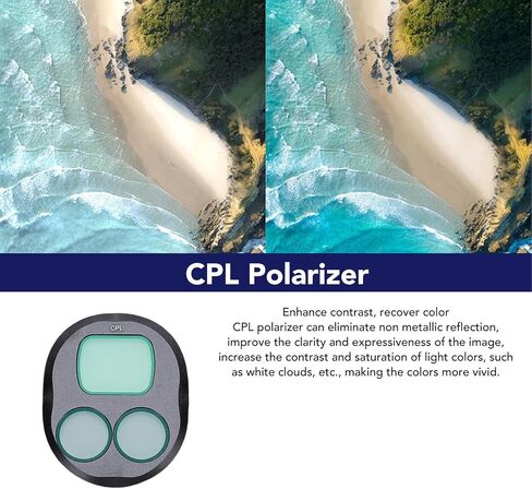 Vikye ND/CPL Filter Set Compatible with 4 Pro Drone, 3 Pack ND8 ND16 CPL Adjustable Circular Polarizing Multi Coated HD Optical Glass in Kuwait