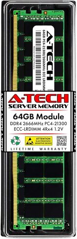 A-Tech 64GB Replacement for Lenovo 7X77A01305 - DDR4 2666MHz PC4-21300 ECC Load Reduced LRDIMM 4Rx4 1.2V - Single Server Memory RAM Stick (7X77A01305-ATC) in Kuwait