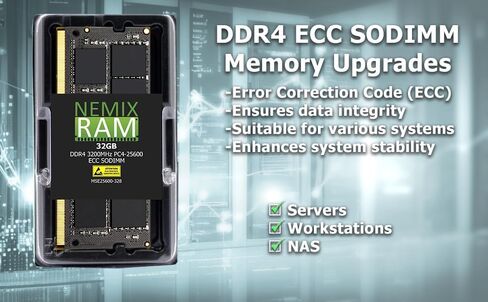 8GB 1X8GB DDR4 2666MHz PC4-21300 1Rx8 1.2V CL19 260-PIN ECC Unbuffered SODIMM NEMIX RAM NAS Memory Compatible with Synology Rackstation DS2422+ in Kuwait