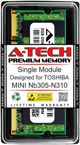 A-Tech 2GB RAM for Toshiba MINI NB305-N310 | DDR2 800MHz SODIMM PC2-6400 200-Pin Non-ECC Memory Upgrade Module in Kuwait
