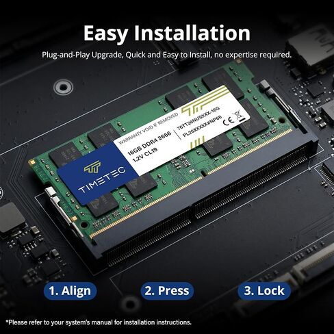 Timetec 16GB DDR4 2666MHz (PC4-2666V) PC4-21300 SODIMM ذاكرة الوصول العشوائي للكمبيوتر المحمول - 260 دبوس 1.2 فولت CL19 وحدة ذاكرة غير مخزنة غير ECC لأجهزة الكمبيوتر المحمول، والكمبيوتر المحمول، وأجهزة الكمبيوتر الصغيرة، الكل في واحد in Kuwait