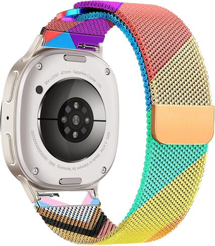 أحزمة معدنية متوافقة مع ساعة Galaxy Watch 8 Band 40mm 44mm/Galaxy Watch 8 Classic Band 46mm، حزام معصم شبكي مغناطيسي من الفولاذ المقاوم للصدأ للساعة 8/8 Classic (2025) للنساء والرجال in Kuwait
