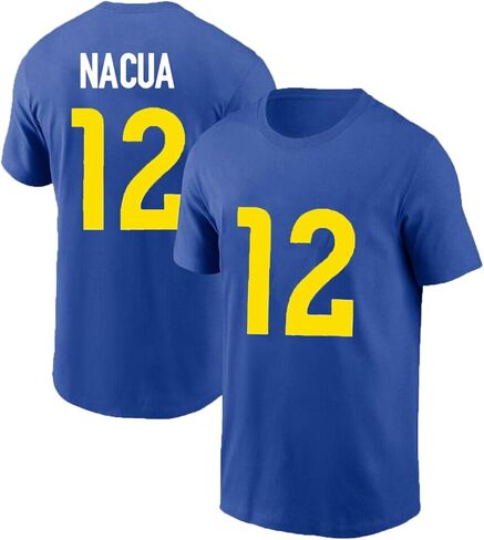 Puka Nacua #12 LA Los Angeles Football T-Shirt Cotton Jersey in Saudi Arabia
