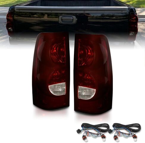 AmeriLite Smoke Red Replacement Brake Tail Lights Pair For 1999-2002 Chevy Silverado : 99-2006 GMC Sierra - Passenger and Driver Side in Saudi Arabia