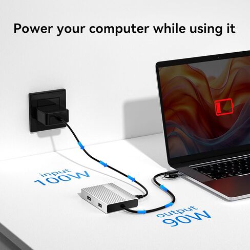 محول ACASIS USB C إلى HDMI DisplayLink مزدوج، 4K@60 هرتز، 2 منافذ HDMI و3 منافذ USB-A، شحن 100 وات PD، محطة إرساء USB C DisplayLink لأجهزة Mac M1/M2/M3/Windows، محول USB A/C إلى شاشة مزدوجة، فضي in Kuwait