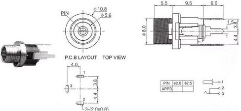 10 قطعة 3-Pin DC-021 5.5x2.1 مللي متر تيار مستمر مقبس متفرع التيار الكهربائي أنثى لوحة جبل موصل ، تيار مستمر مقبس متفرع الطاقة in Kuwait