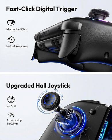 VOYEE Switch Controllers with Hall Effect Joystick & Kickstand for Switch/Switch OLED, Wireless Pro Controller Joypad with RGB Light, Turbo, Macro Programming, 4 Game Slot, Ergonomic Grip in Kuwait