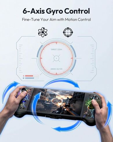 VOYEE Switch Controllers with Hall Effect Joystick & Kickstand for Switch/Switch OLED, Wireless Pro Controller Joypad with RGB Light, Turbo, Macro Programming, 4 Game Slot, Ergonomic Grip in Kuwait