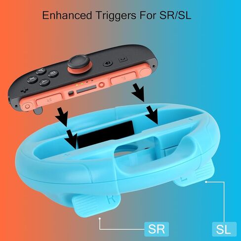 عجلة قيادة Lyvix لجهاز Nintendo Switch 2/1 Joy-Con - هدية عيد الميلاد، عجلة سباق متوافقة مع NS2/NS/OLED لـ Mario Kart World 2025، ملحقات مريحة مع مقابض إطلاق سريعة وتثبيت in Kuwait