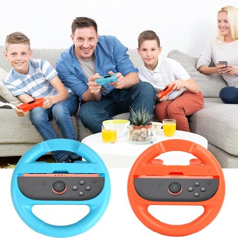 عجلة قيادة Lyvix لجهاز Nintendo Switch 2/1 Joy-Con - هدية عيد الميلاد، عجلة سباق متوافقة مع NS2/NS/OLED لـ Mario Kart World 2025، ملحقات مريحة مع مقابض إطلاق سريعة وتثبيت in Kuwait