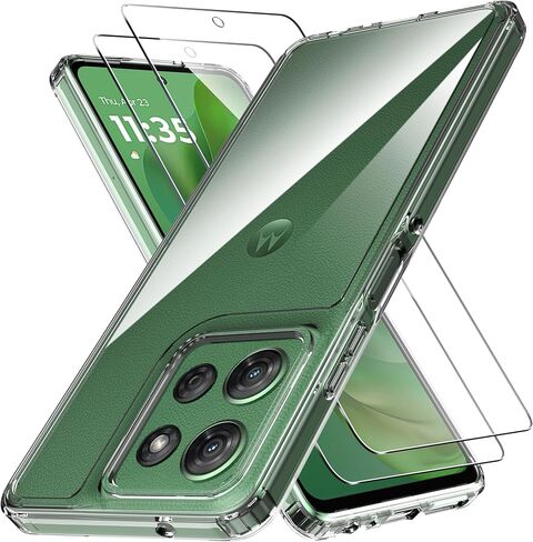 Anoowkoa Designed for Google Pixel 10a Case with 2 Pack Tempered Glass Screen Protector.Anti Yellowing Clear Phone Case[Military Grade Protection] High Transparency.Anti-Scratch.Transparent in Saudi Arabia