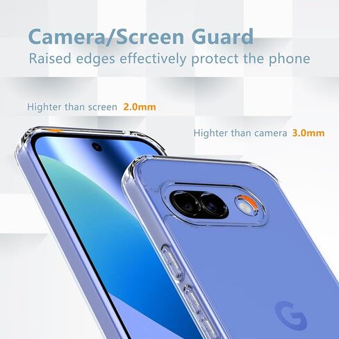 Anoowkoa Designed for Google Pixel 10a Case with 2 Pack Tempered Glass Screen Protector.Anti Yellowing Clear Phone Case[Military Grade Protection] High Transparency.Anti-Scratch.Transparent in Saudi Arabia