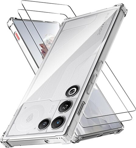 Anoowkoa Designed for Google Pixel 10a Case with 2 Pack Tempered Glass Screen Protector.Anti Yellowing Clear Phone Case[Military Grade Protection] High Transparency.Anti-Scratch.Transparent in Saudi Arabia