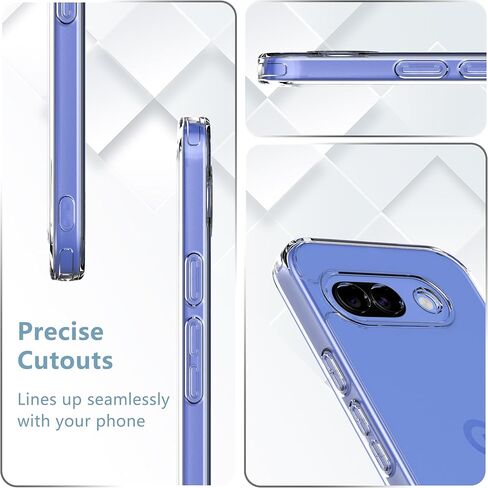 Anoowkoa Designed for Google Pixel 10a Case with 2 Pack Tempered Glass Screen Protector.Anti Yellowing Clear Phone Case[Military Grade Protection] High Transparency.Anti-Scratch.Transparent in Saudi Arabia