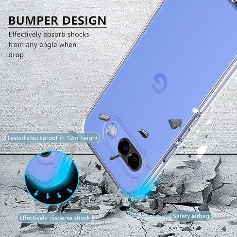 Anoowkoa Designed for Google Pixel 10a Case with 2 Pack Tempered Glass Screen Protector.Anti Yellowing Clear Phone Case[Military Grade Protection] High Transparency.Anti-Scratch.Transparent in Saudi Arabia