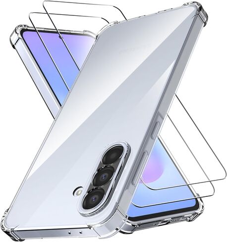 Anoowkoa Designed for Google Pixel 10a Case with 2 Pack Tempered Glass Screen Protector.Anti Yellowing Clear Phone Case[Military Grade Protection] High Transparency.Anti-Scratch.Transparent in Saudi Arabia