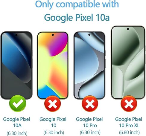 Anoowkoa Designed for Google Pixel 10a Case with 2 Pack Tempered Glass Screen Protector.Anti Yellowing Clear Phone Case[Military Grade Protection] High Transparency.Anti-Scratch.Transparent in Saudi Arabia