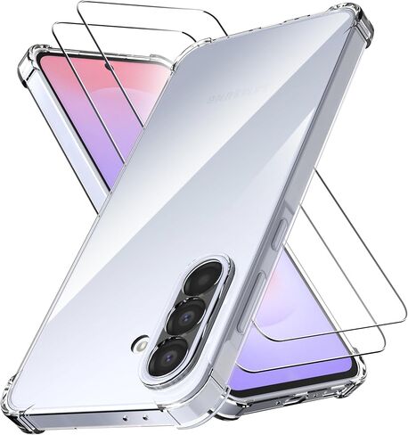 Anoowkoa Designed for Google Pixel 10a Case with 2 Pack Tempered Glass Screen Protector.Anti Yellowing Clear Phone Case[Military Grade Protection] High Transparency.Anti-Scratch.Transparent in Saudi Arabia