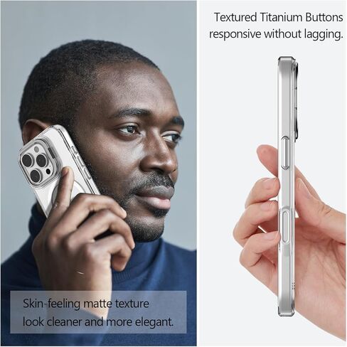 Nvollnoe for iPhone 16 Pro Case Compatible with MagSafe Military Grade Shockproof Heavy Duty Protective Adjustable Kickstand Matte Semi Clear Phone Cover for iPhone 16 Pro(Clear) in Kuwait