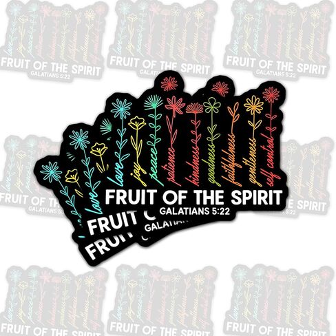 (3Pcs) Fruit of The Spirit Sticker Christian Inspirational Decals Decorate Books Laptop Phone Water Bottles Tumbler Waterproof Vinyl Stickers 3 x 2.3 inches in Kuwait