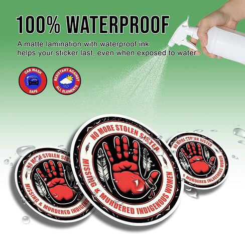 MMIW Stickers No More Stolen Sisters Missing Murdered Indigenous Stickers Hands No More Stolen Cool Vinyl Stickers Sticker for Water Bottles, Laptop, Window, Car Size 5" in Kuwait
