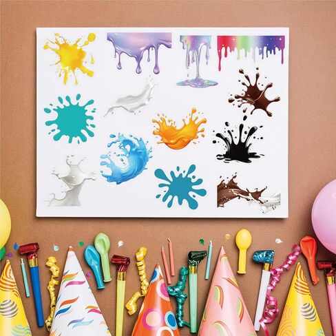 50Pcs Dripping Paint Stickers, Aesthetic Dopamine Colors Stickers for Scrapbook Journaling Suitcase Photo Album Laptop Skateboard Bike Kindle Water Bottle, Waterproof PET Transparent Decals in Kuwait