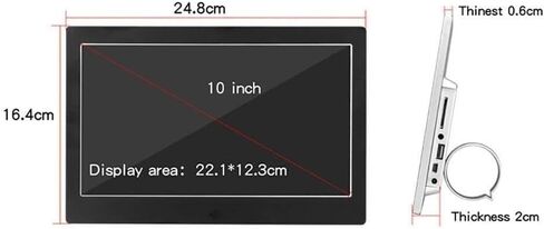 إطار صور رقمي مقاس 10 بوصات مع شاشة IPS مقاس 1024 × 600، وتشغيل موسيقى الفيديو، ودعم USB/Sd، والتقويم، ومنبه للعائلة in Kuwait