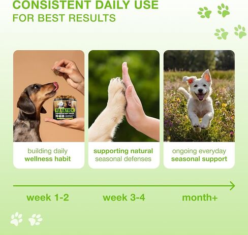 Flea and Tick Prevention Chewable for Dogs - No Collars, No Mess - Easy Help with Flea and Tick for Dogs - American Quality - for All Breeds and Ages - Duck-Flavored Treats - 180 Flea Chews for Dogs in Saudi Arabia