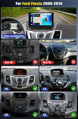 [4G+128G] Car Radio for Ford Fiesta 2009-2014 with Wireless CarPlay Android Auto,9" Touchscreen Ford Fiesta Android 15 Car Stereo with Mirror Link WiFi GPS,Bluetooth,FM/RDS SWC EQ+AHD Backup Camera in Kuwait